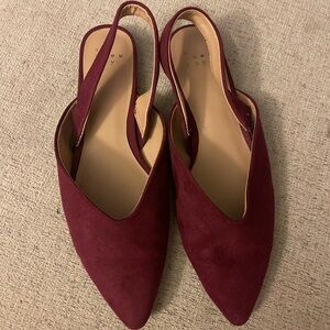 Women's Burgundy Slingback Flats